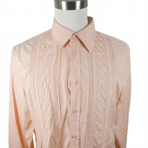 Armani Exchange Other - Armani Exchange Mens Cotton Long Sleeve Button Down Peach Dress Shirt Large